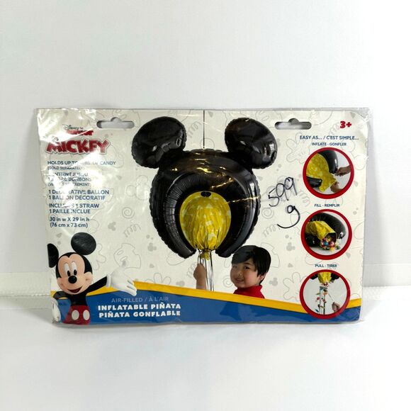Disney Other - Mickey Mouse Inflatable Pinata Disney Junior 30x29" Holds 3 Lbs Candy NEW SEALED